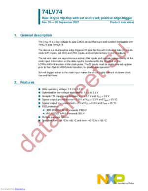 74LV74PW,118 datasheet  