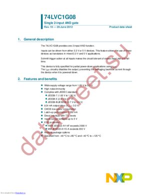 74LVC1G08GW,125 datasheet  