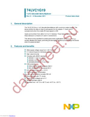 74LVC1G19GW,125 datasheet  