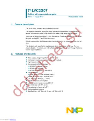 74LVC2G07GF,132 datasheet  