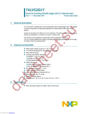 74LVC2G17GW,125 datasheet  