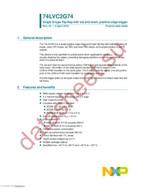 74LVC2G74GT,115 datasheet  