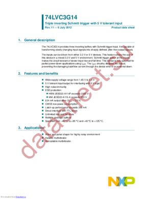 74LVC3G14GN,115 datasheet  