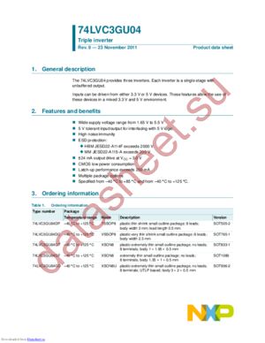 74LVC3GU04DP,125 datasheet  