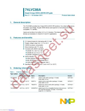 74LVC86ABQ,115 datasheet  