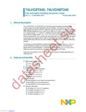 74LVC8T245PW,118 datasheet  