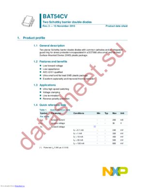 BAT54CV,115 datasheet  