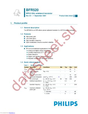 BFR520,215 datasheet  