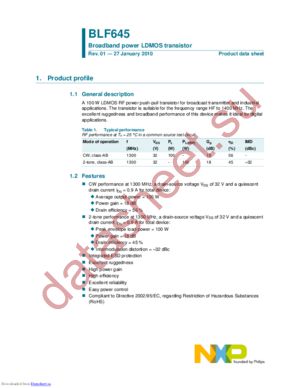 BLF645,112 datasheet  