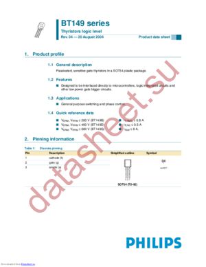 BT149G,126 datasheet  