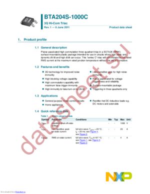 BTA204S-1000C datasheet  