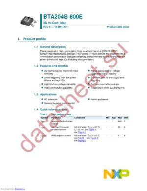 BTA204S-800E /T3 datasheet  