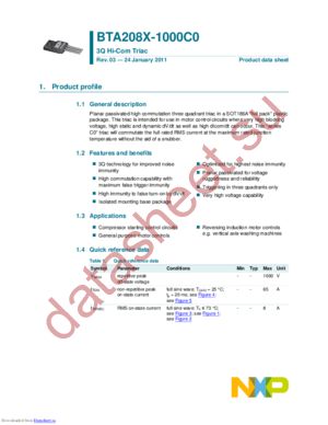 BTA208X-1000C0 datasheet  