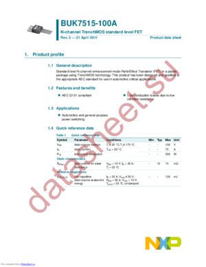 BUK9505-30A,127 datasheet  