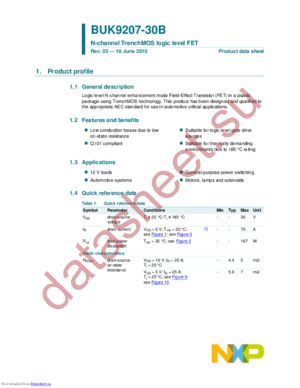 BUK9207-30B,118 datasheet  