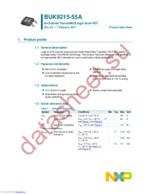 BUK9215-55A,118 datasheet  