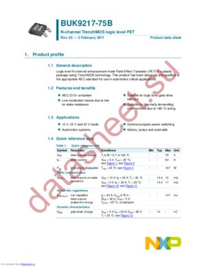 BUK9217-75B,118 datasheet  