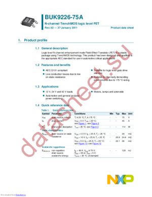 BUK9226-75A,118 datasheet  