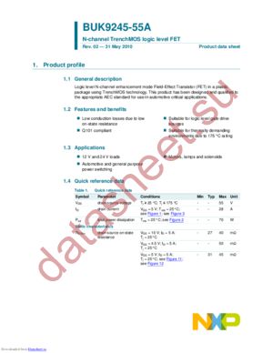 BUK9245-55A/T3 datasheet  