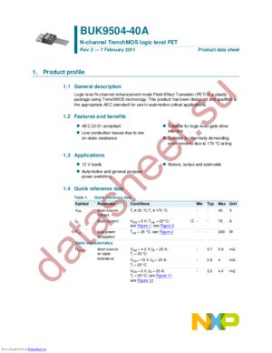 BUK9504-40A,127 datasheet  