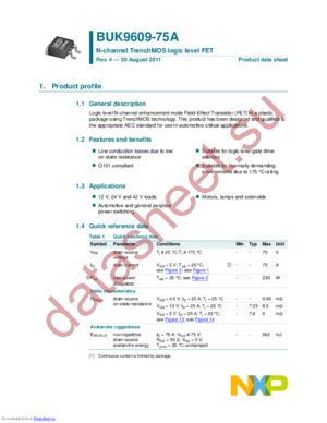 BUK9609-75A /T3 datasheet  