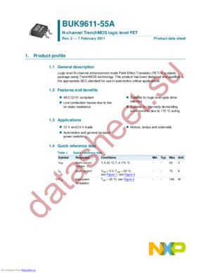 BUK9611-55A,118 datasheet  