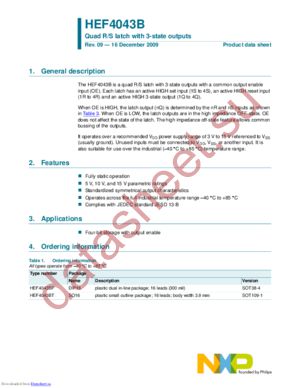 HEF4043BT,653 datasheet  