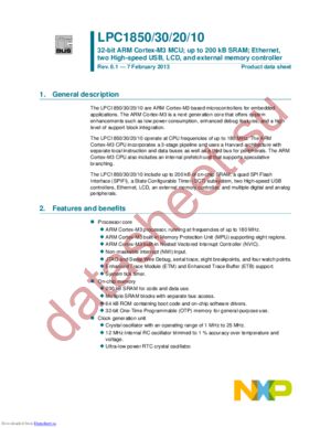 LPC1830FET256,551 datasheet  