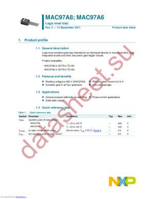 MAC97A6,412 datasheet  