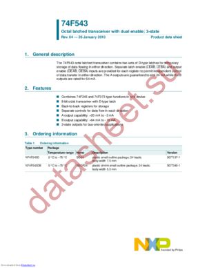 N74F543D,623 datasheet  