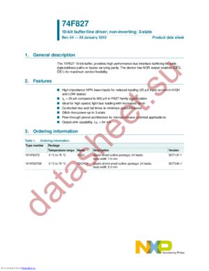 N74F827D,602 datasheet  