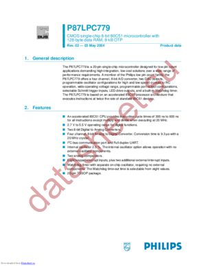 P87LPC779HDH,529 datasheet  