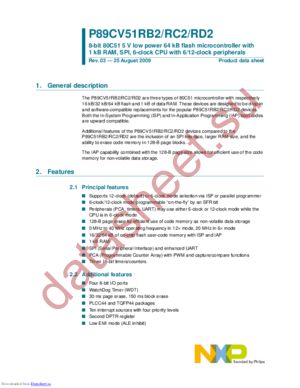 P89CV51RD2FA,512 datasheet  