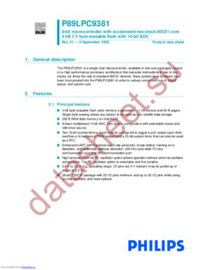 P89LPC9381FA,112 datasheet  