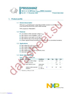 PBSS306NZ,135 datasheet  