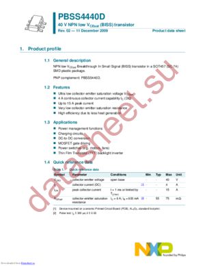 PBSS5440D,115 datasheet  