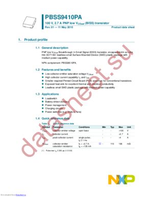 PBSS9410PA datasheet  