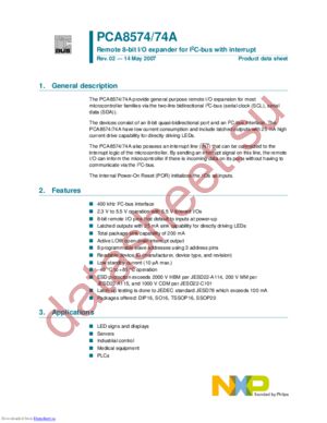 PCA8574ATS,118 datasheet  