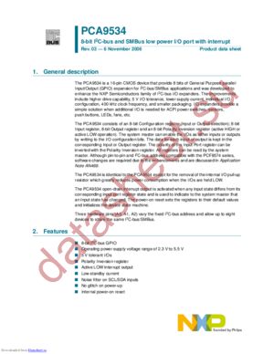 PCA9534BS3,118 datasheet  