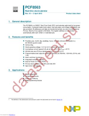 PCF8563TF4.118 datasheet  