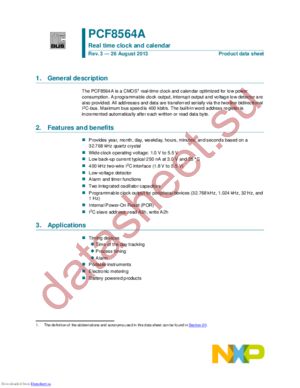 PCF8564AU/5GC/1 datasheet  