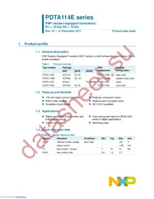 PDTA114EU.115 datasheet  