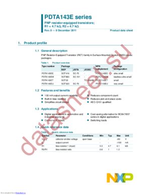 PDTA143EU,115 datasheet  