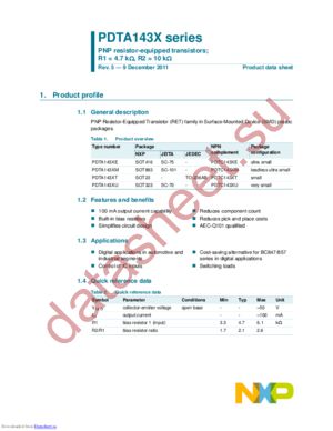 PDTA143XE,135 datasheet  