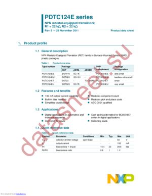 PDTC124EU,115 datasheet  