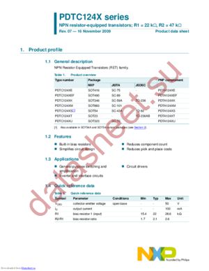 PDTC124XU,115 datasheet  