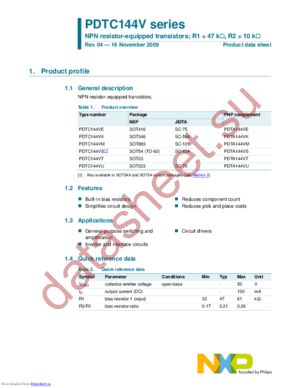 PDTC144VU,115 datasheet  
