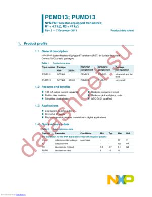 PUMD13,115 datasheet  