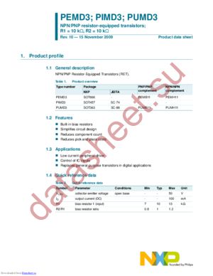 PIMD3,115 datasheet  