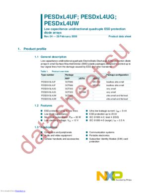 PESD3V3L4UG,115 datasheet  